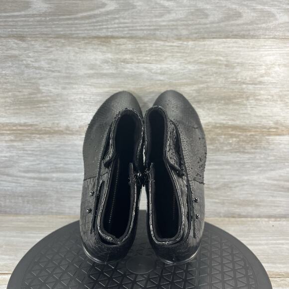 ECCO Women’s Sculptured Black Leather Embossed Ankle Boots Size EU 39 US 8.5 - Picture 5 of 9